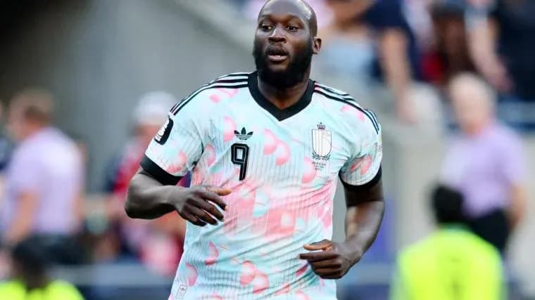 Player wearing Belgium jersey during match action