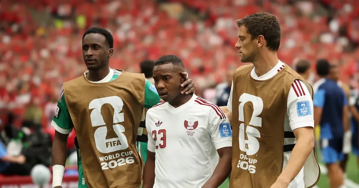 Players walking off the field during World Cup match
