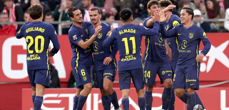 Atletico Madrid players celebrating a goal
