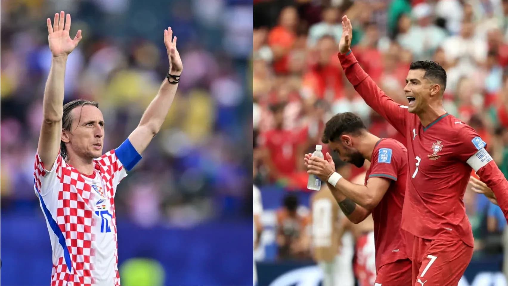 Luka Modric and Cristiano Ronaldo celebrating