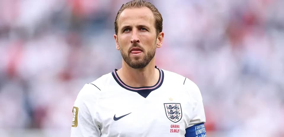 Player in England jersey during match action