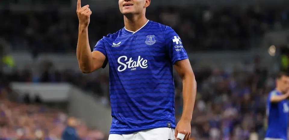 Everton player celebrating during a match