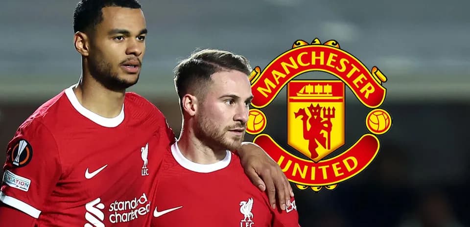 Two players in red Liverpool jerseys on field