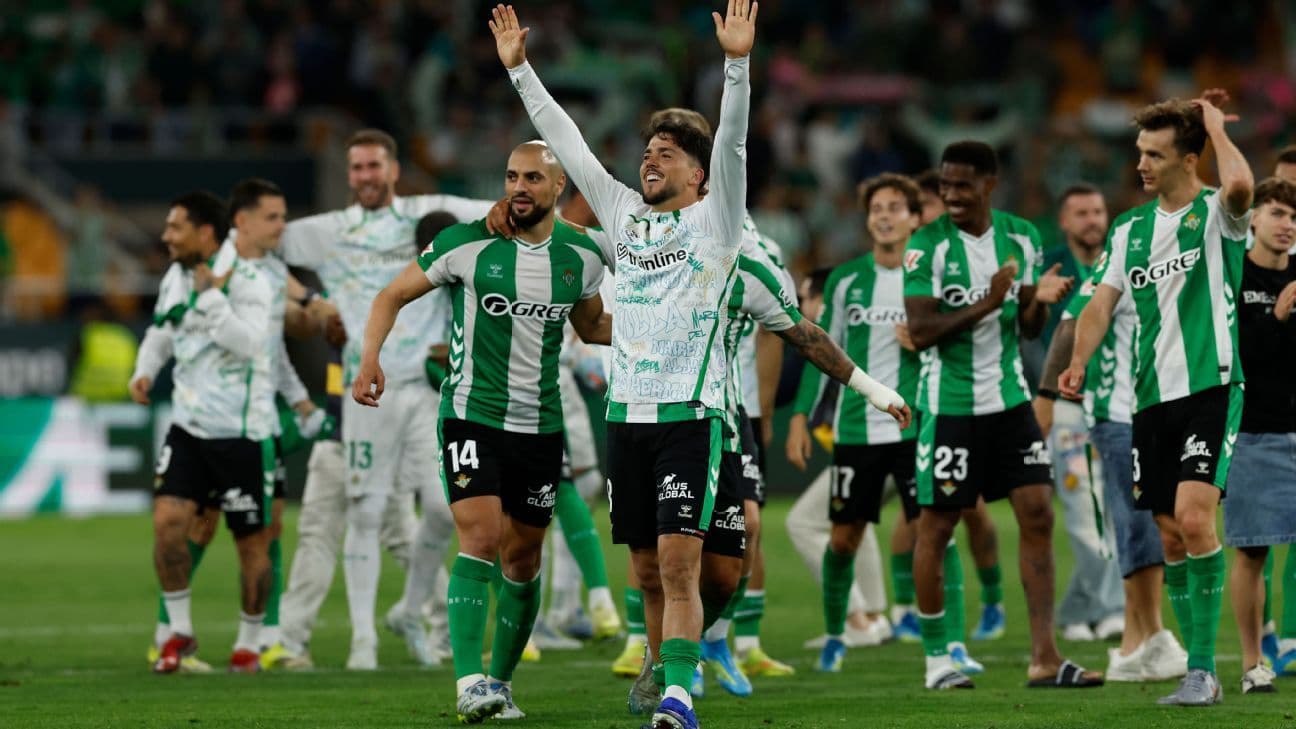 Real Betis players celebrating victory
