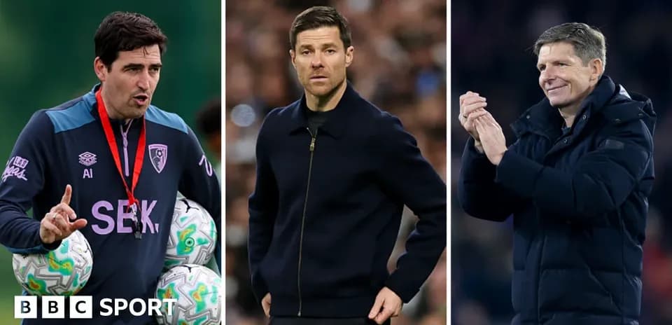 Three football managers during training and matches