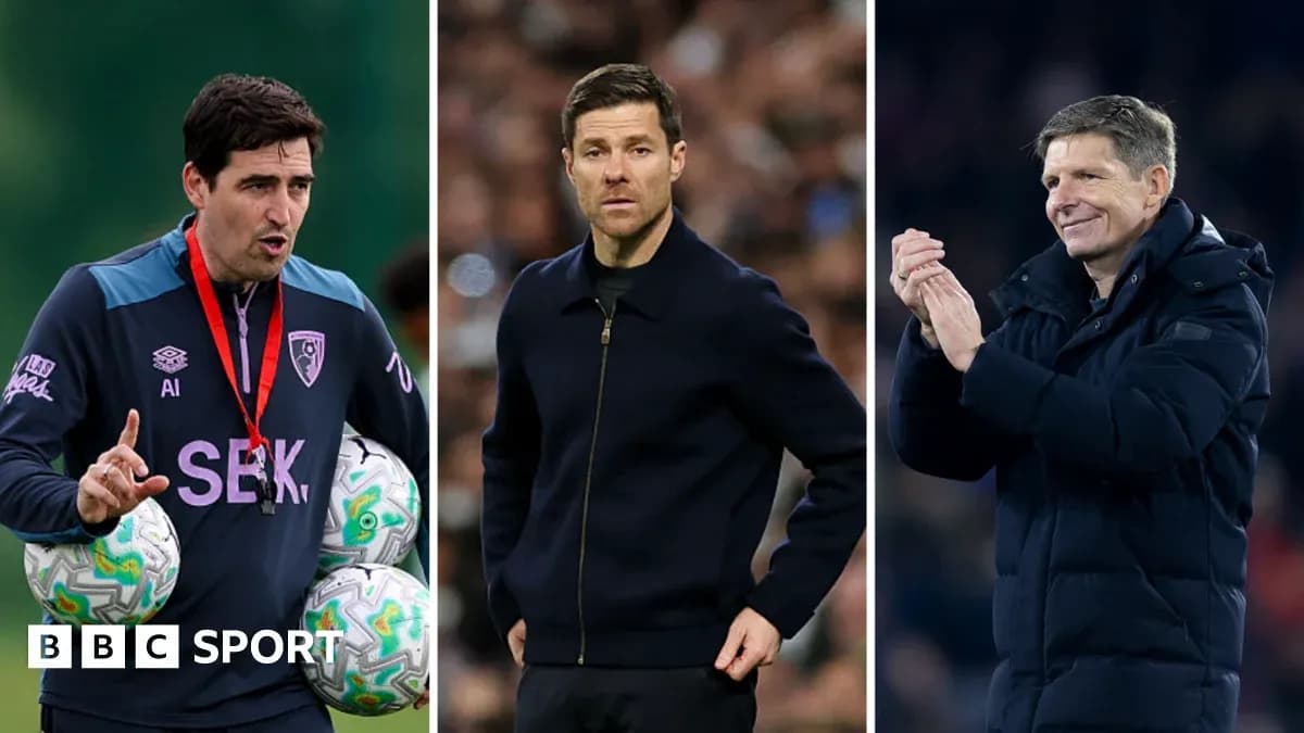 Three football managers during training and matches