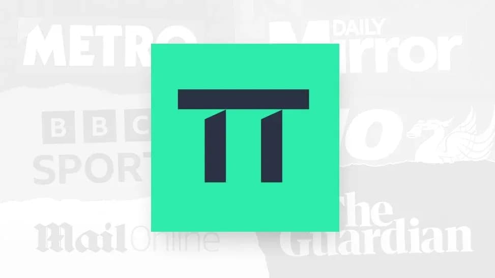 Logo with a stylized 'T' on green background