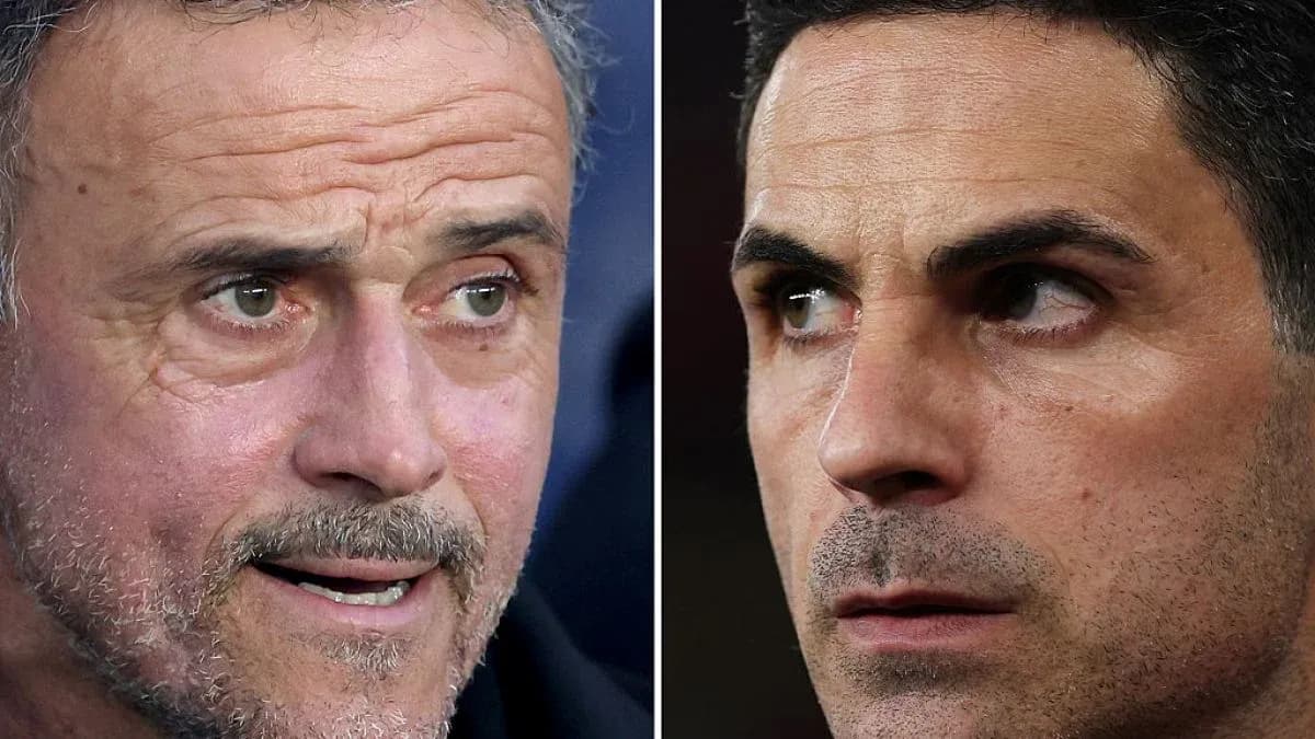 Luis Enrique and Mikel Arteta in profile