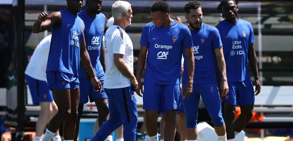 French national team players during training session