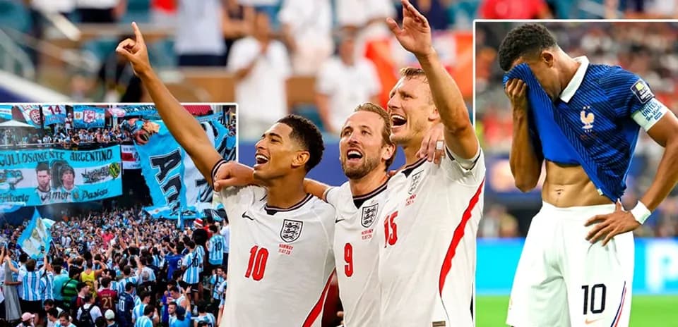 England players celebrating with fans during a match