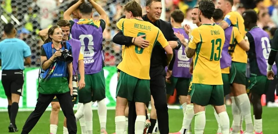 Australia team celebrating after World Cup match