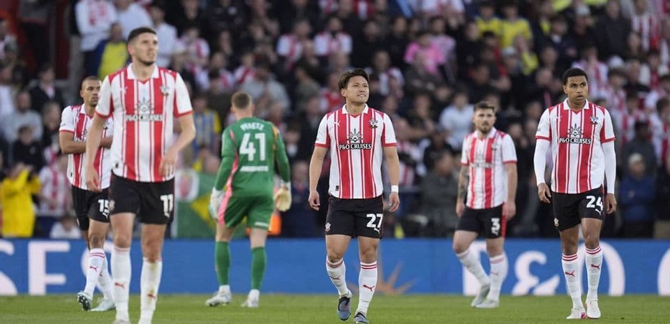 Southampton players walking off after a match