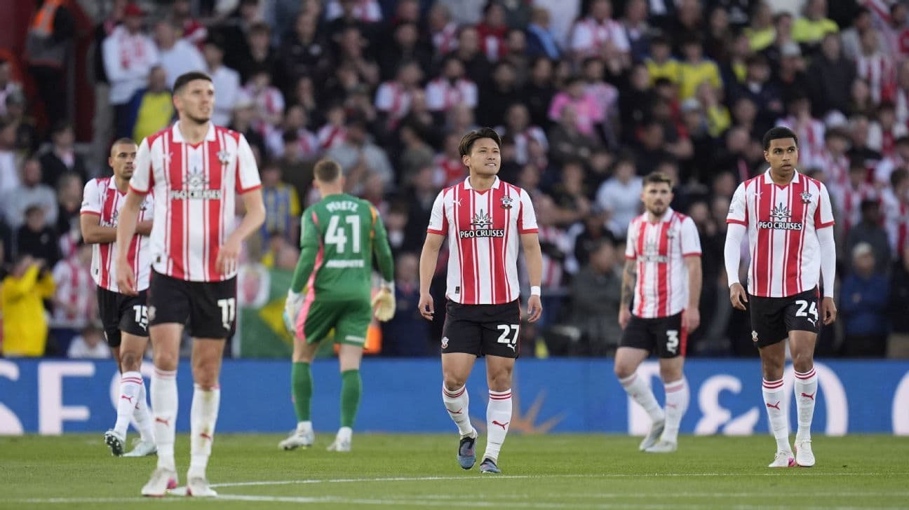 Southampton players walking off after a match
