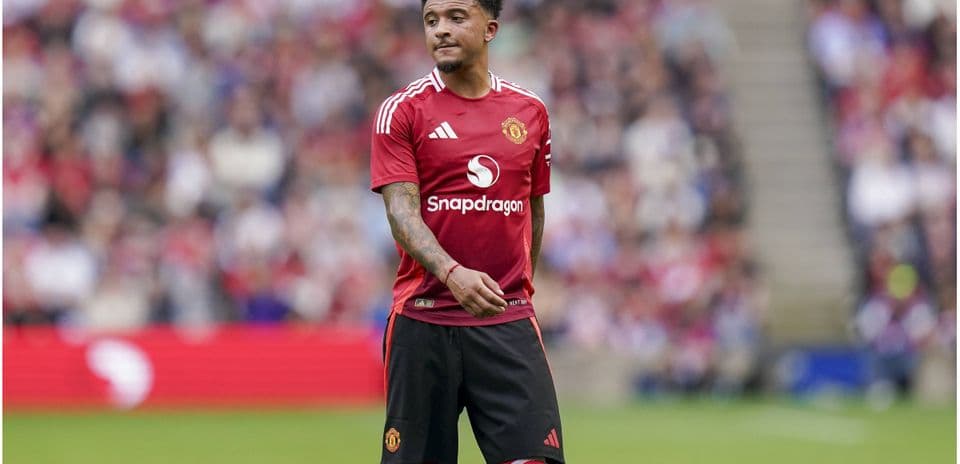 Jadon Sancho on the pitch during match