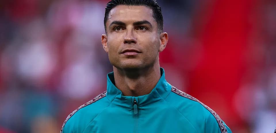 Cristiano Ronaldo in training jacket before match