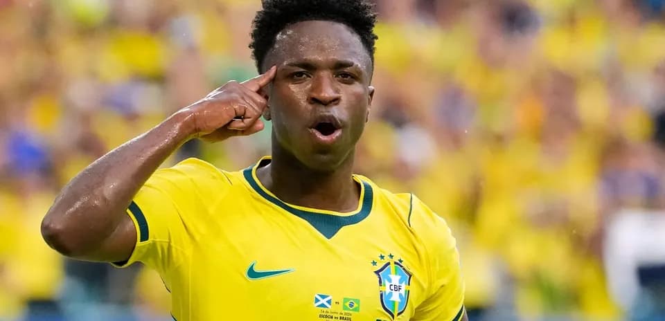 Player celebrating with a salute gesture during match