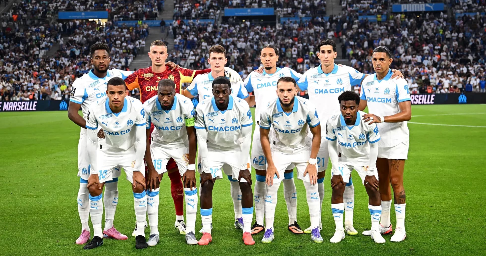 Olympique de Marseille starting lineup before match