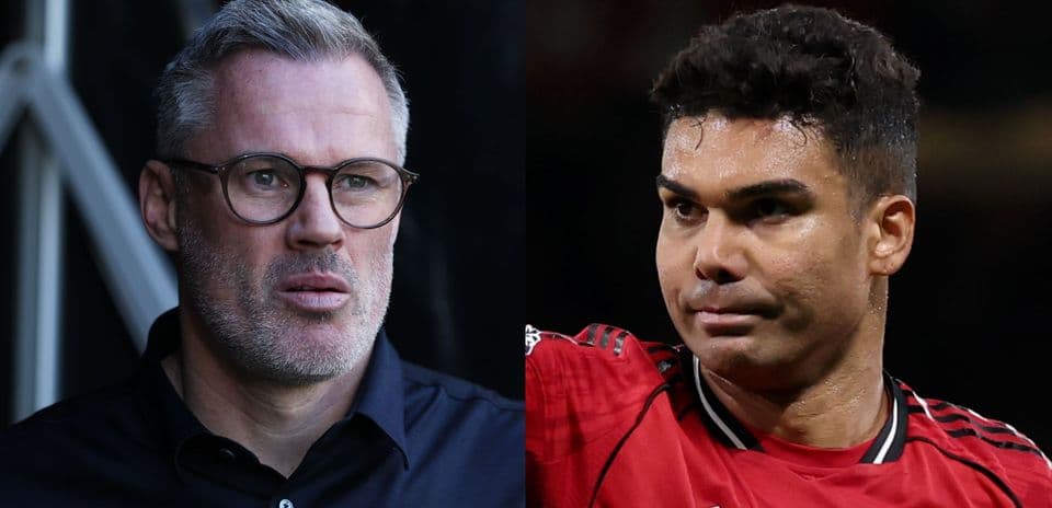Split image of two football analysts during discussion