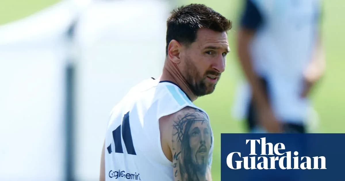 Lionel Messi training with team at practice session