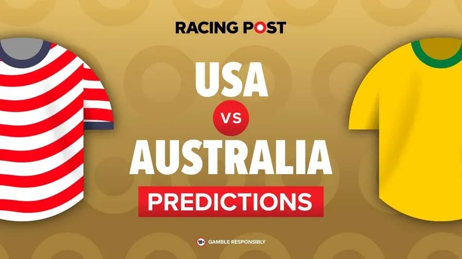 USA vs Australia match predictions graphic