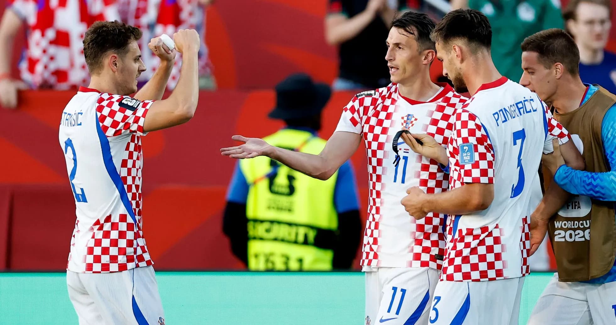 Croatia players celebrating a goal during match