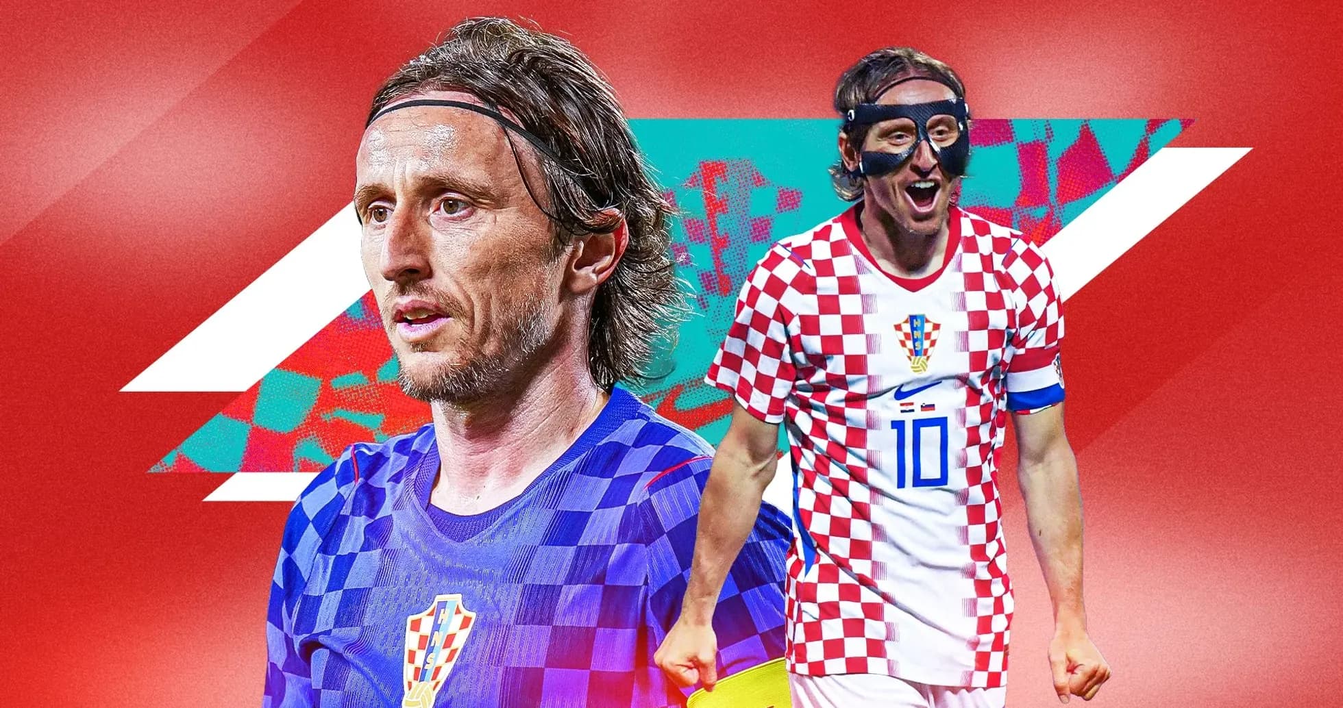 Luka Modrić in Croatia kit celebrating a goal