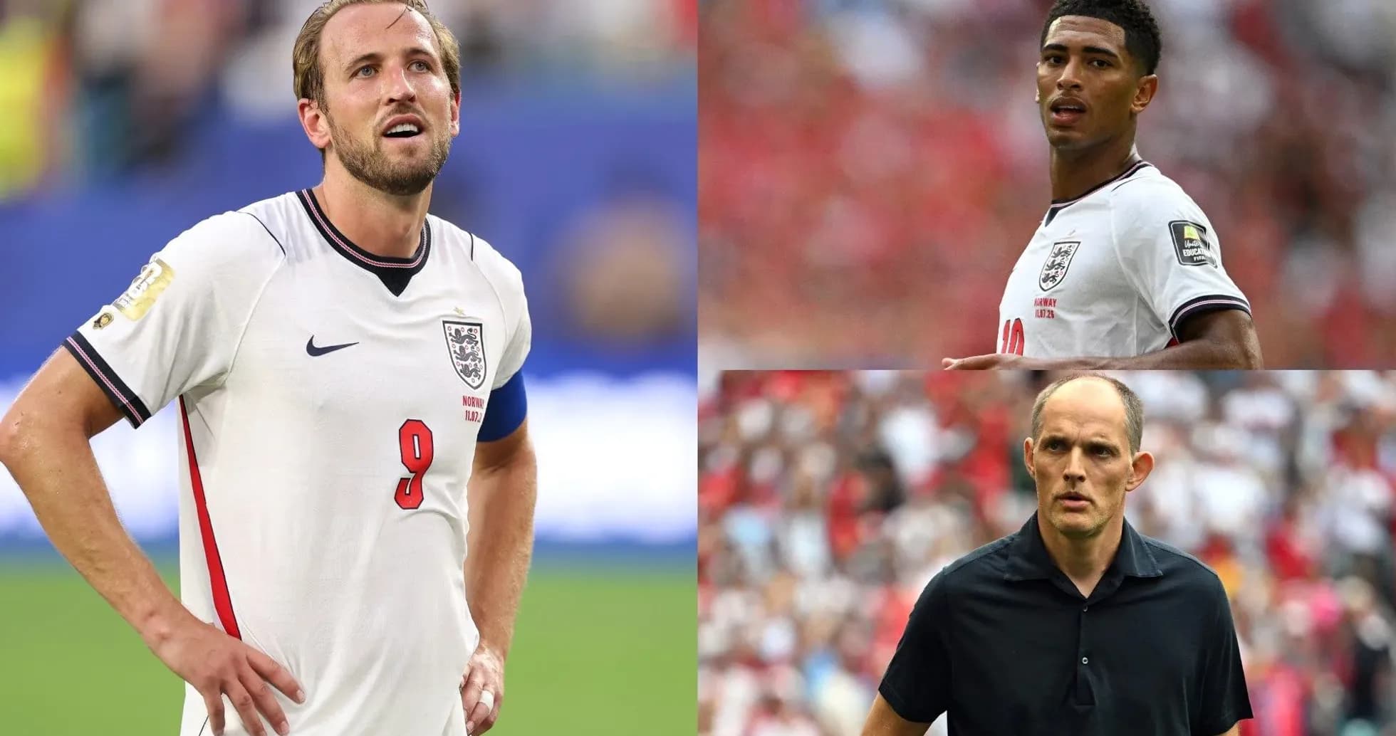Harry Kane and Jude Bellingham during match, Thomas Tuchel coaching