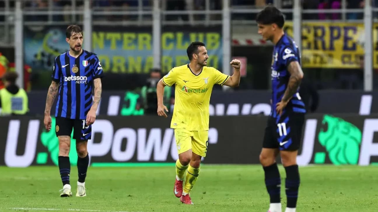 Lazio player celebrating during Serie A match