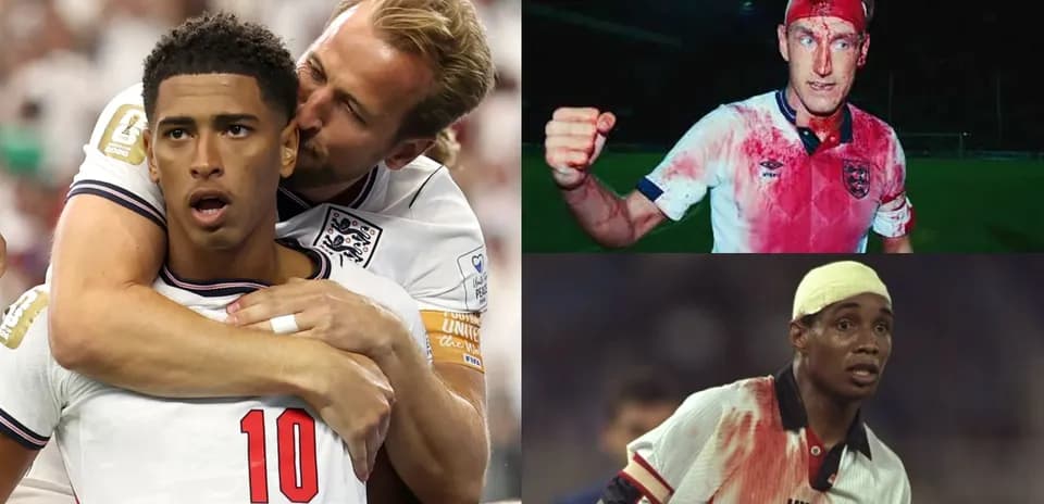 Collage of three football players in action