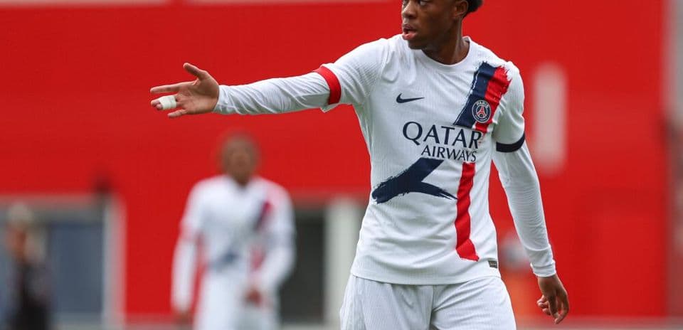 Player gesturing during a match for PSG