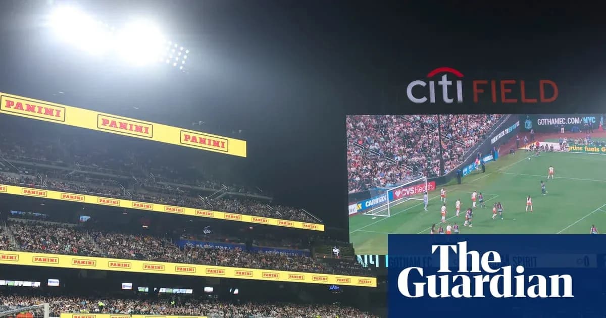Gotham FC match displayed on large screen at Citi Field