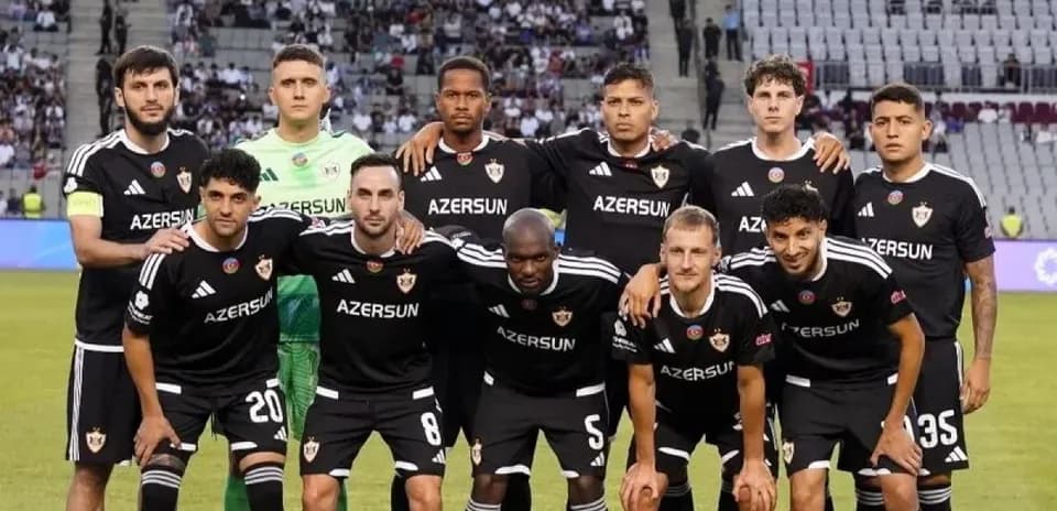 Qarabag team lineup before UEFA Europa League match