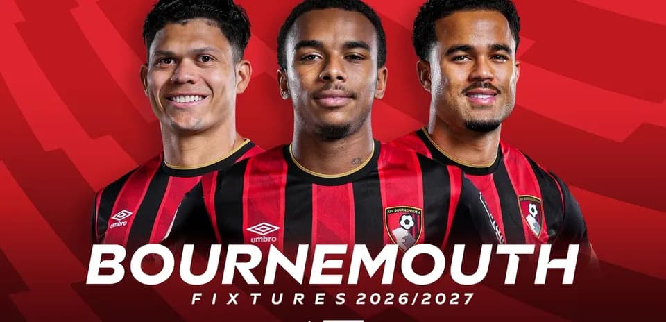 AFC Bournemouth players showcasing team kits for 2026/2027