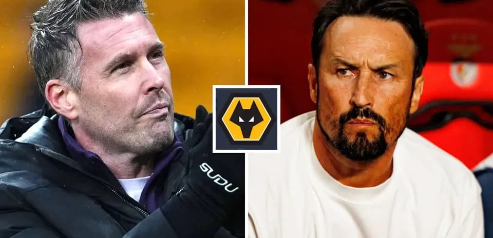 Two football managers during a match split image