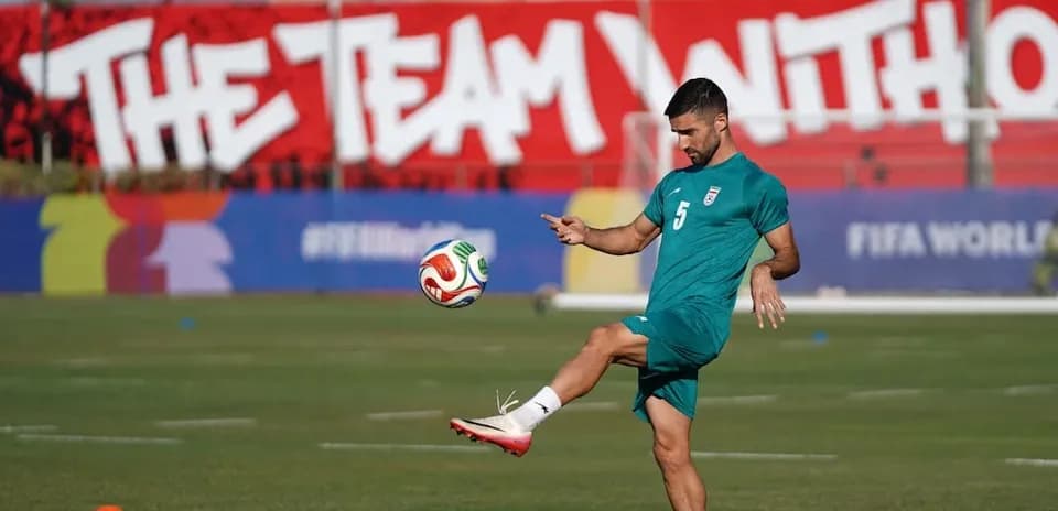 Iran player practicing during World Cup training