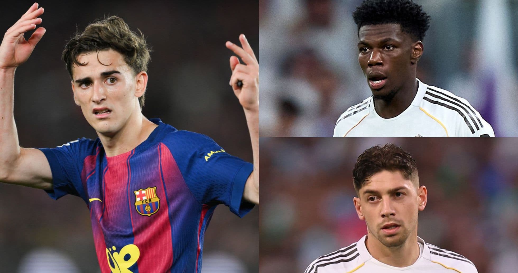 Three football players from Barcelona and Real Madrid