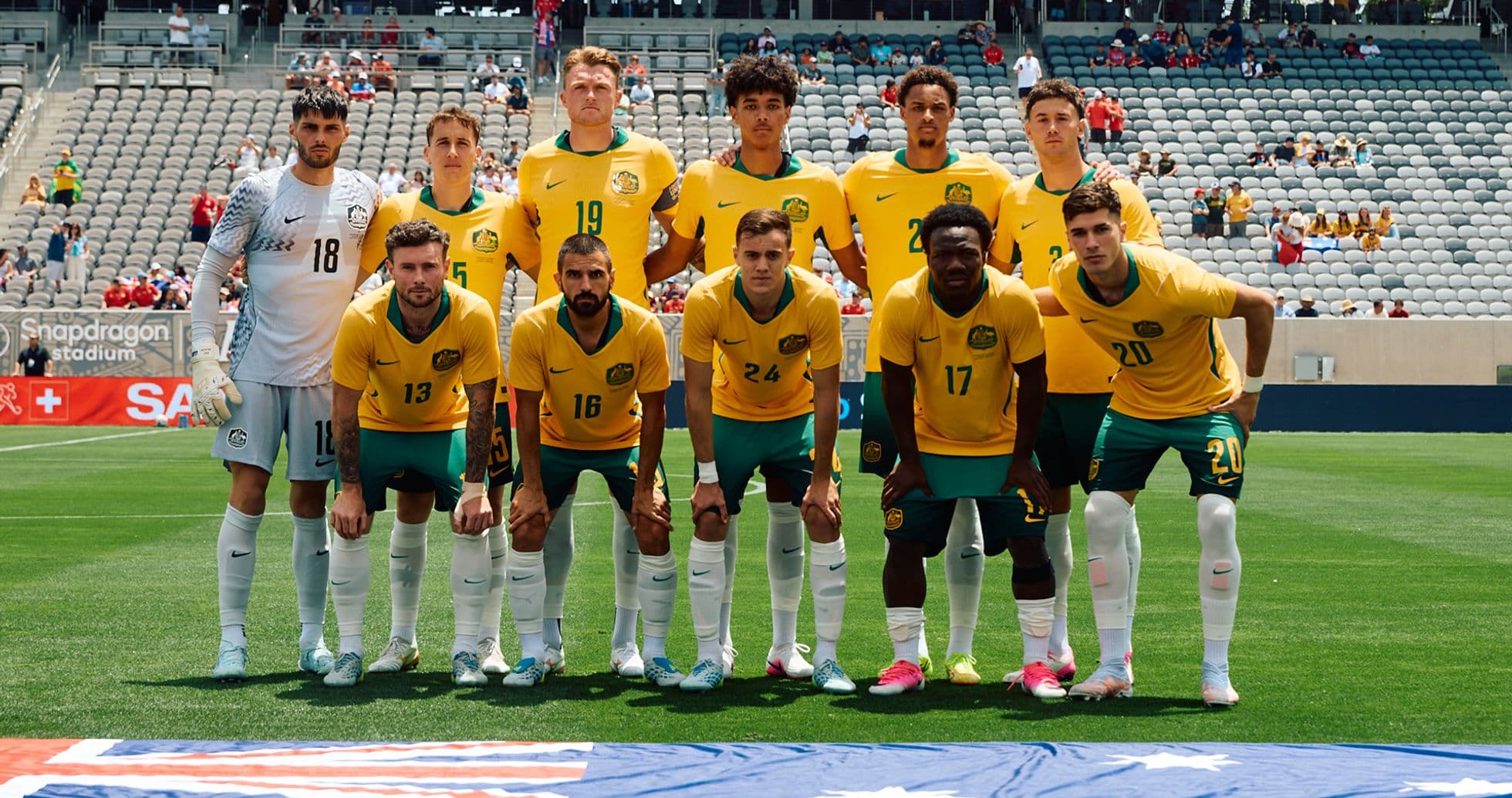 Australia national football team posing for photo