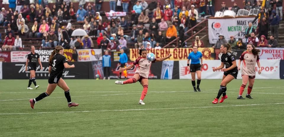 Players competing during Detroit City vs Lexington match