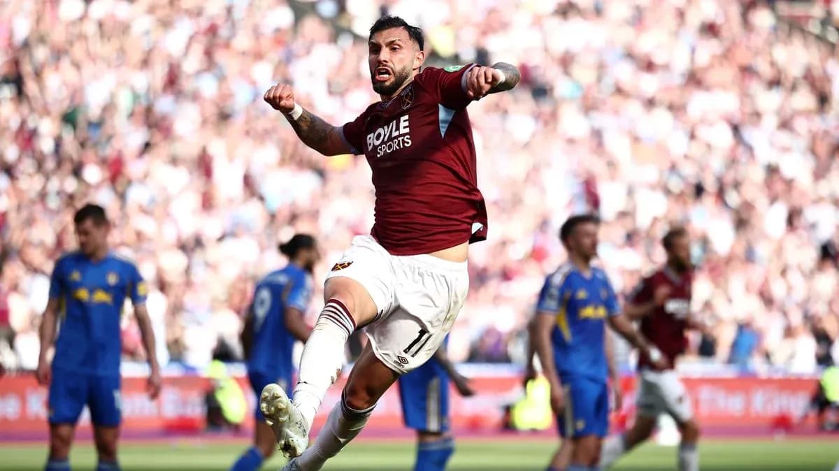 Player celebrating after scoring a goal during match