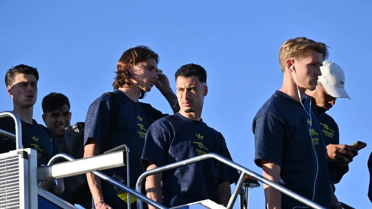 Players walking down steps at training facility
