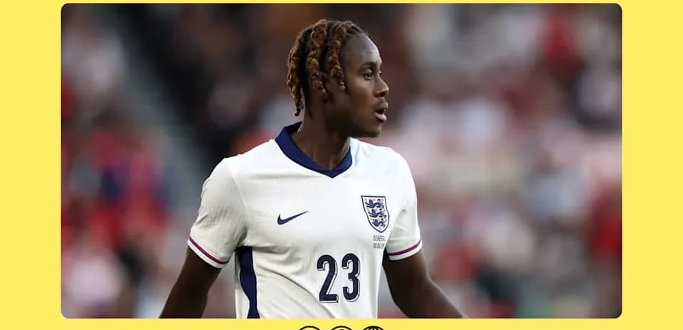 Player wearing England jersey during a match