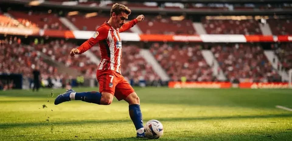 Player kicking the ball on the pitch