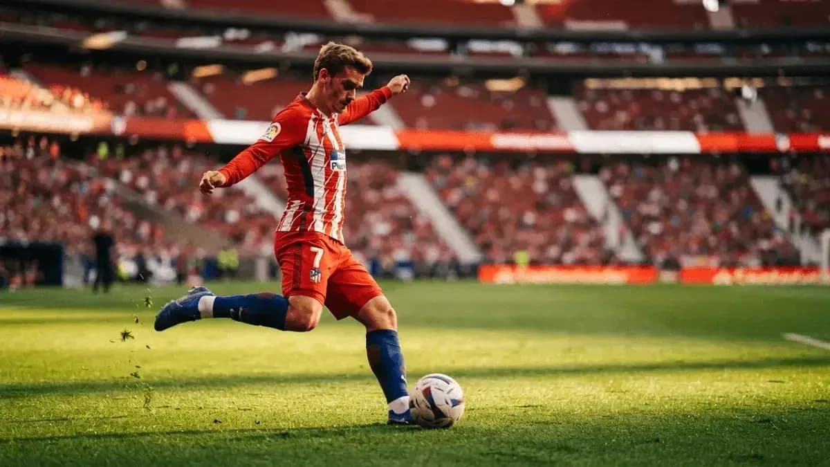 Player kicking the ball on the pitch