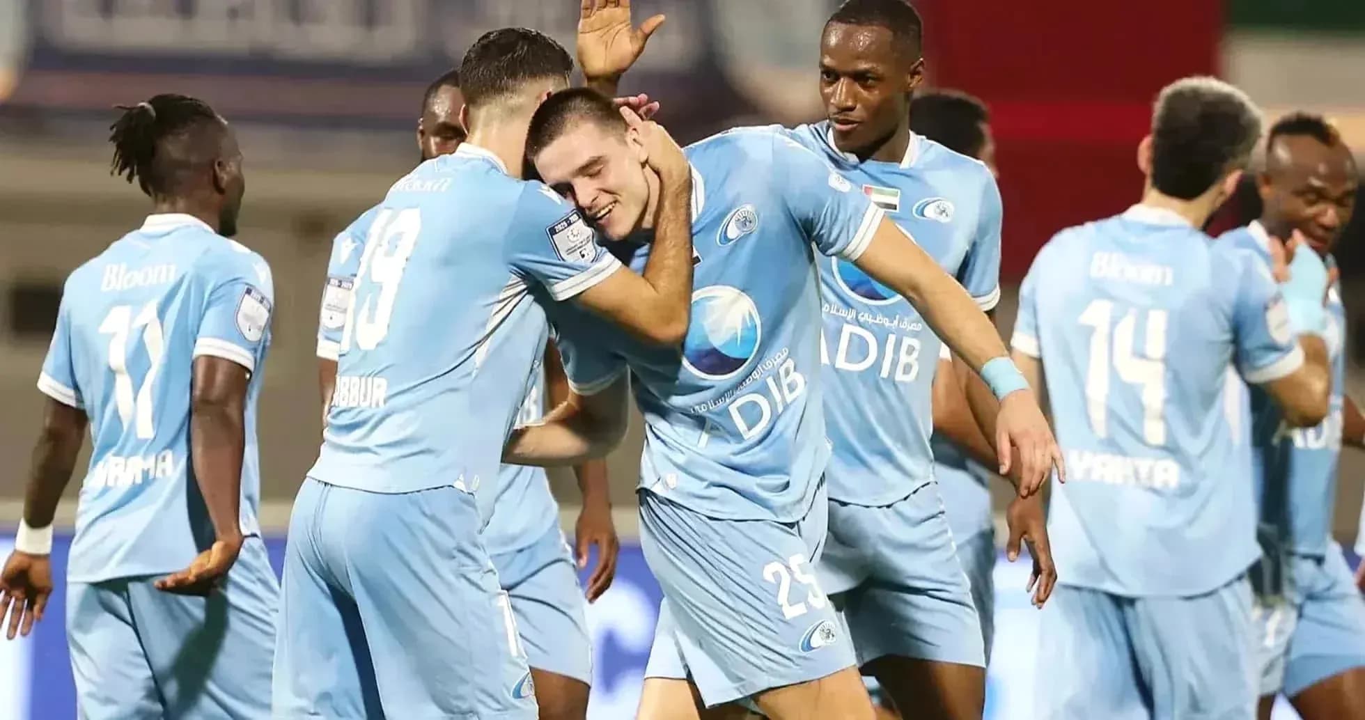Players celebrating a goal in Pro League U23 match
