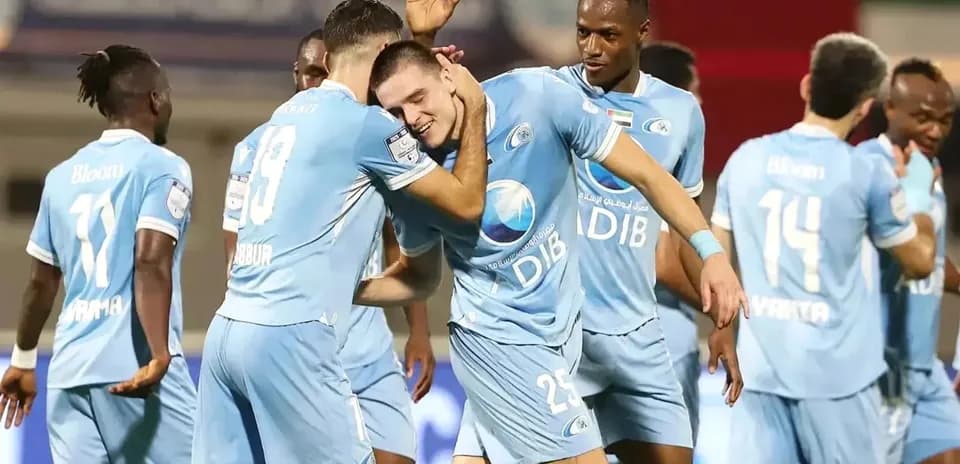 Players celebrating a goal in Pro League U23 match