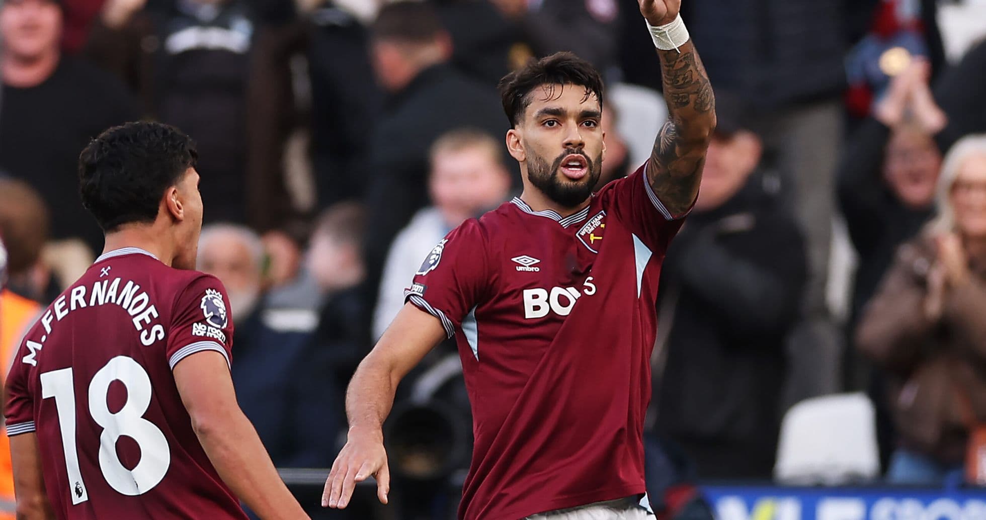 West Ham player celebrating a goal