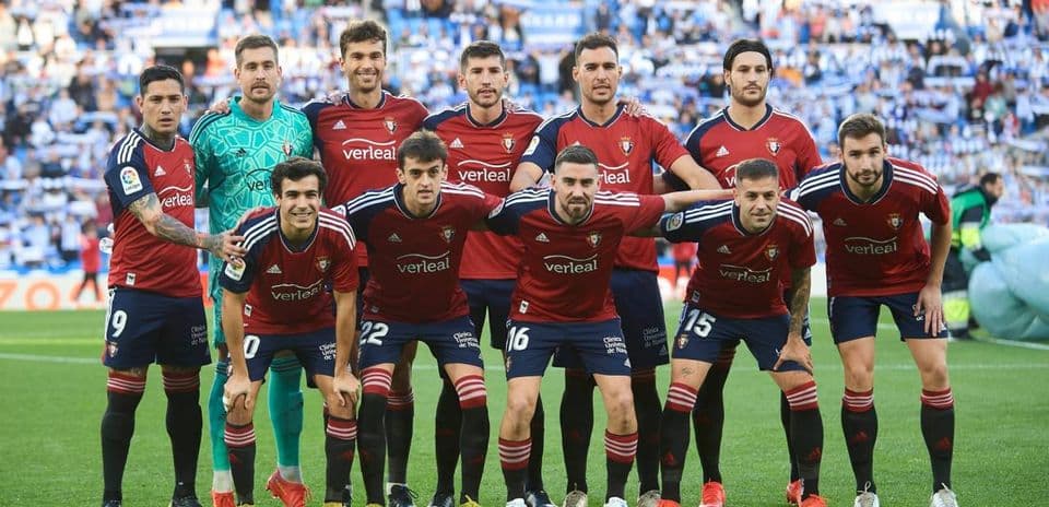 Osasuna team lineup before the match