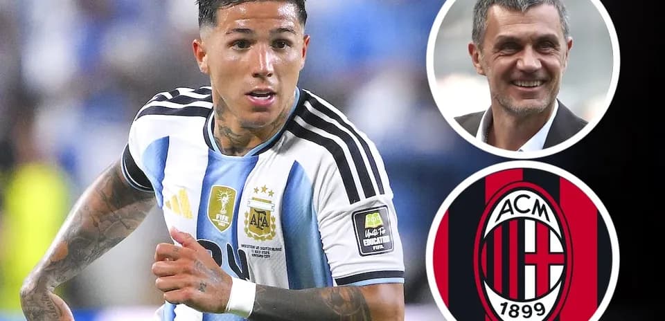 Argentinian player in action with AC Milan logo