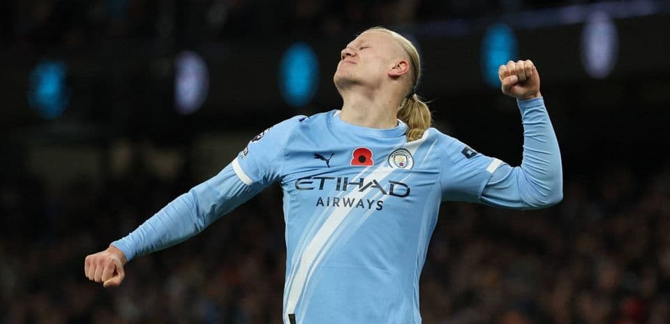 Erling Haaland celebrating during a match