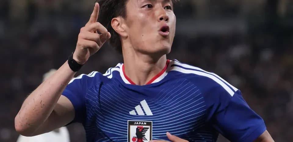 Japanese player celebrating during World Cup match